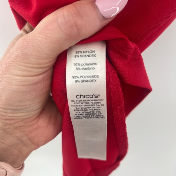 Chico’s red microfiber sleeveless tank top size 2 or L Large 12 Twelve - Picture 9 of 10